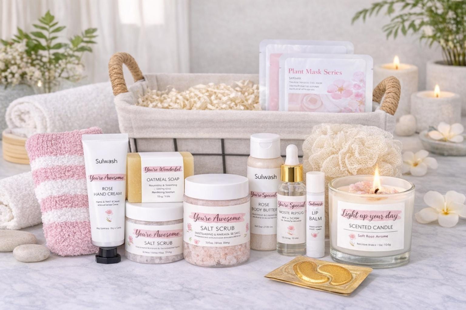 Rose Spa Gift Basket