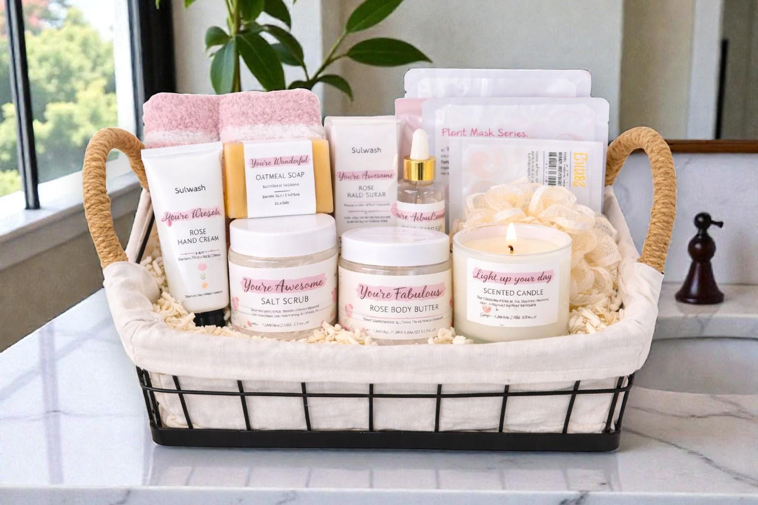 Rose Spa Gift Basket