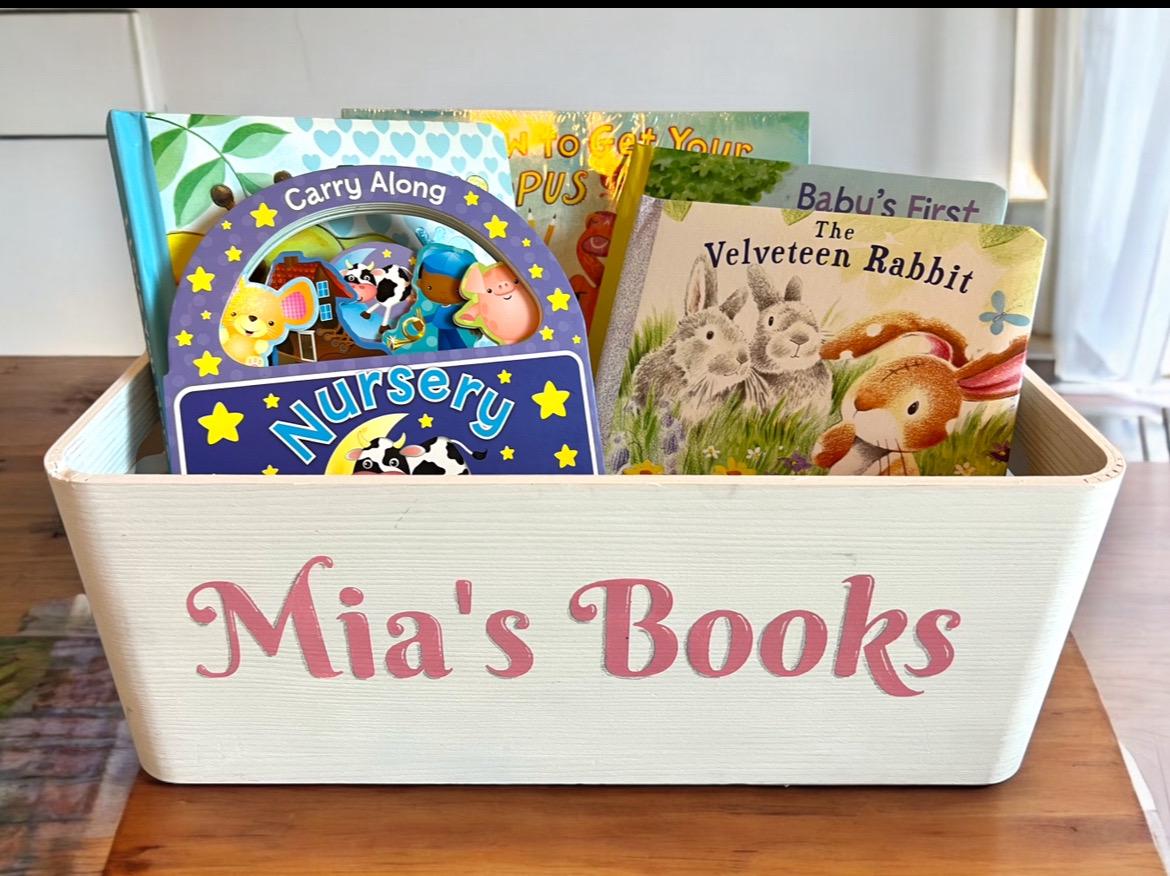 Wooden Book Storage Box