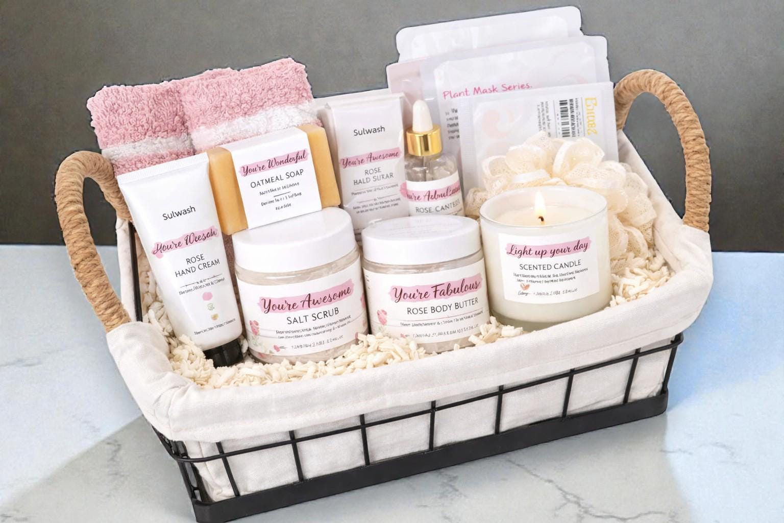 Rose Spa Gift Basket