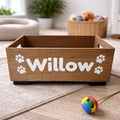 Personalized Wooden Cat Toy Box