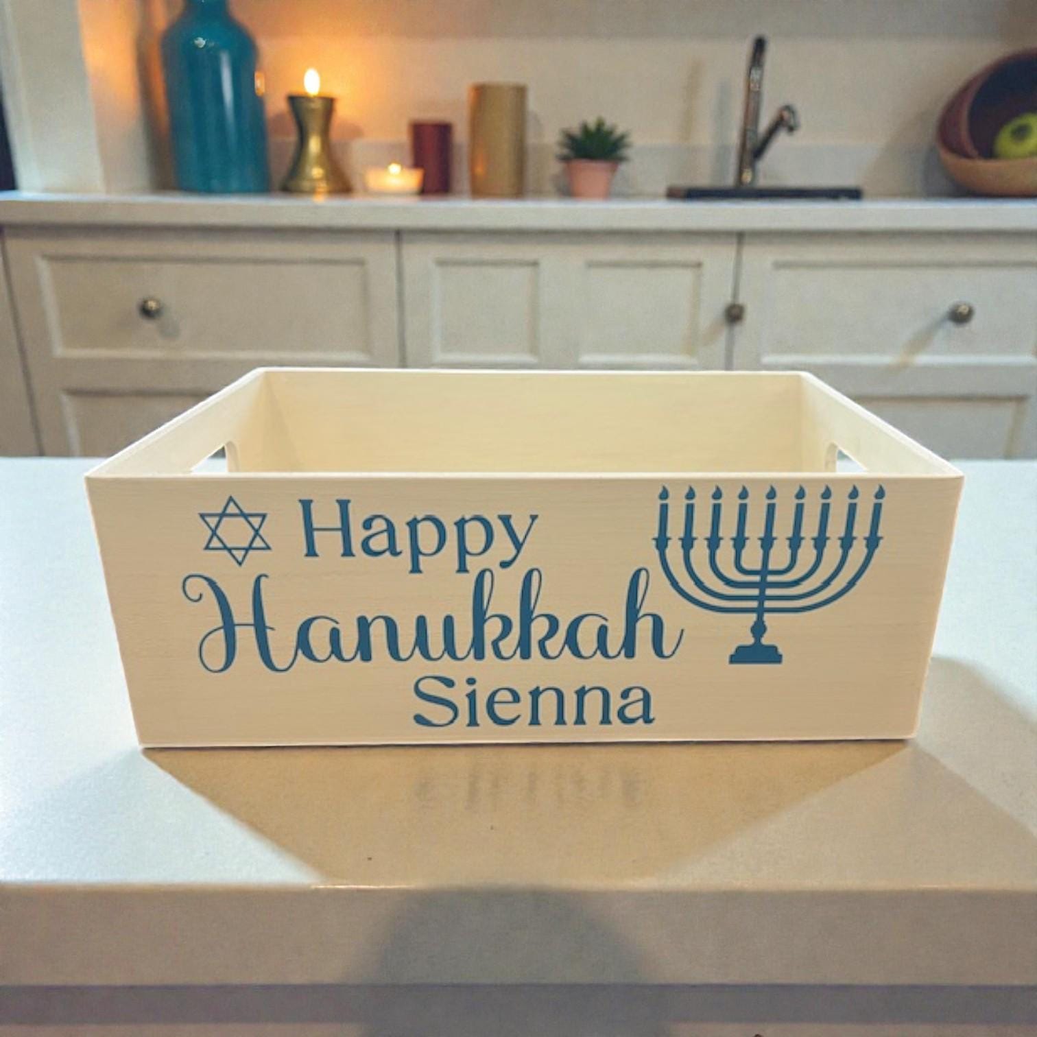 Happy Hanukkah Wooden Box