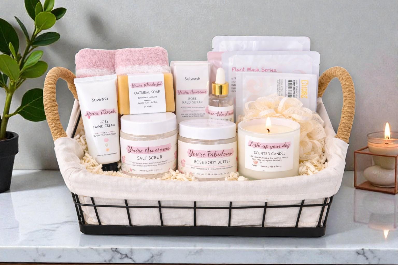 Rose Spa Gift Basket