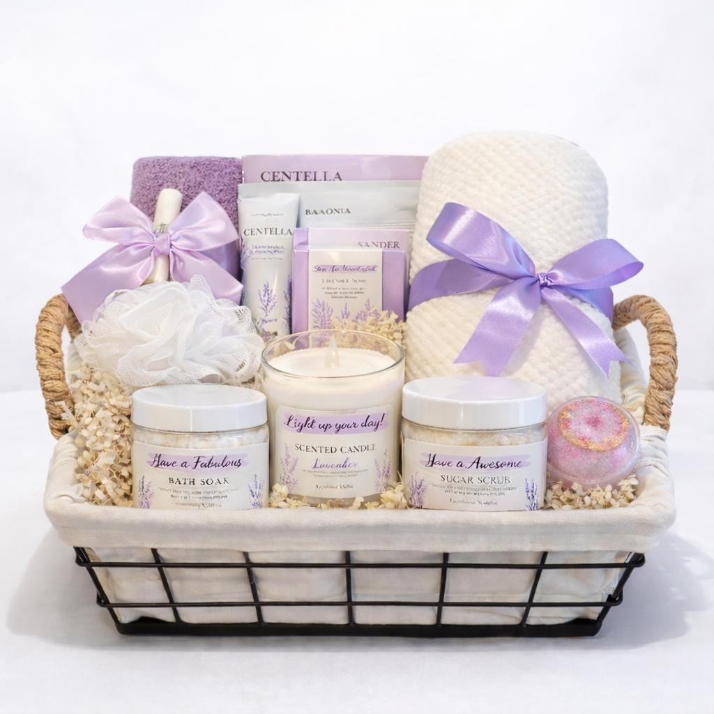 Lavender Spa Gift Basket for Women