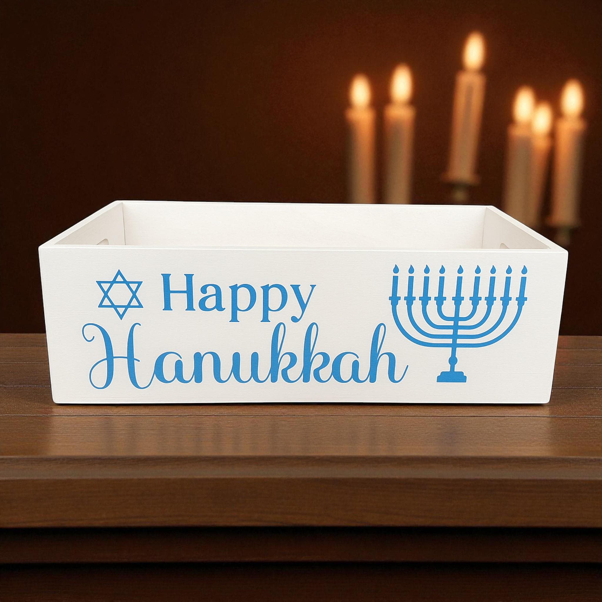 Happy Hanukkah Wooden Box