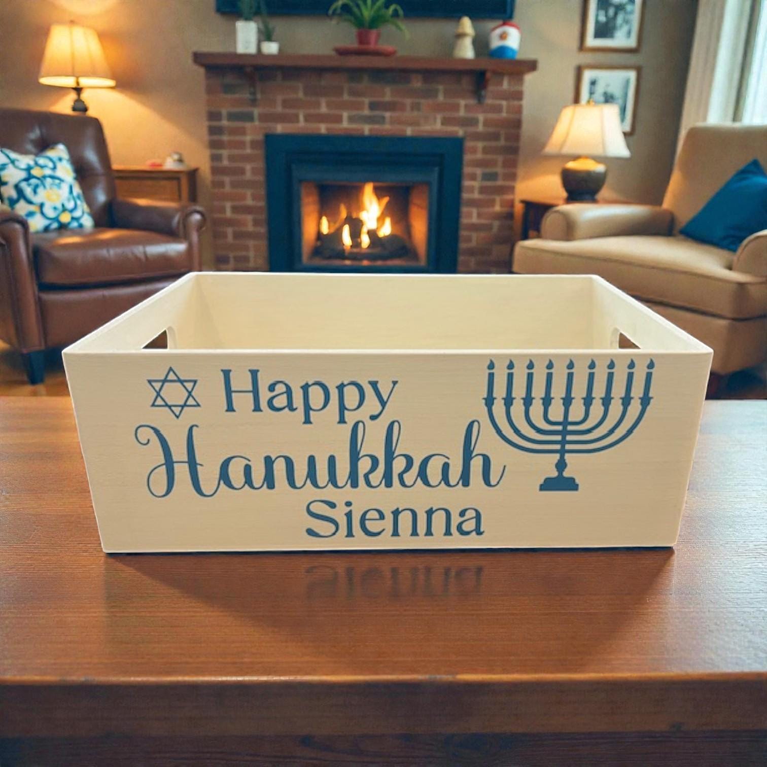 Happy Hanukkah Wooden Box