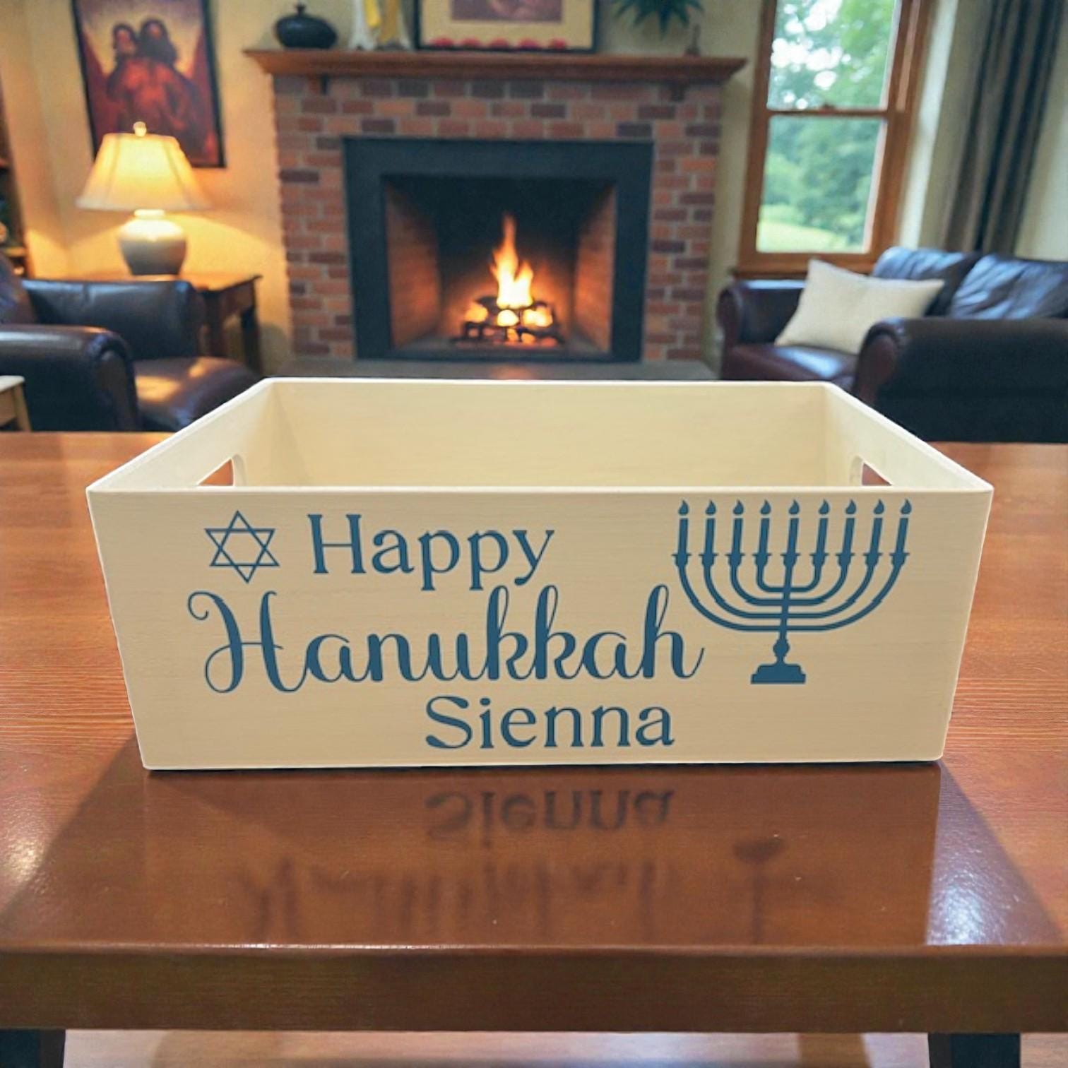 Happy Hanukkah Wooden Box