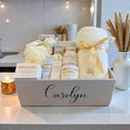 Personalized Wooden Spa Gift Basket for Women