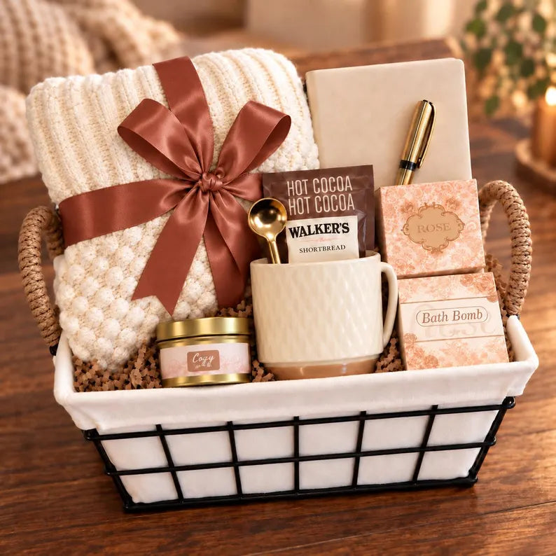 Hygge Self-Care Gift Basket for Her | Birthday, Get Well & Thinking of You