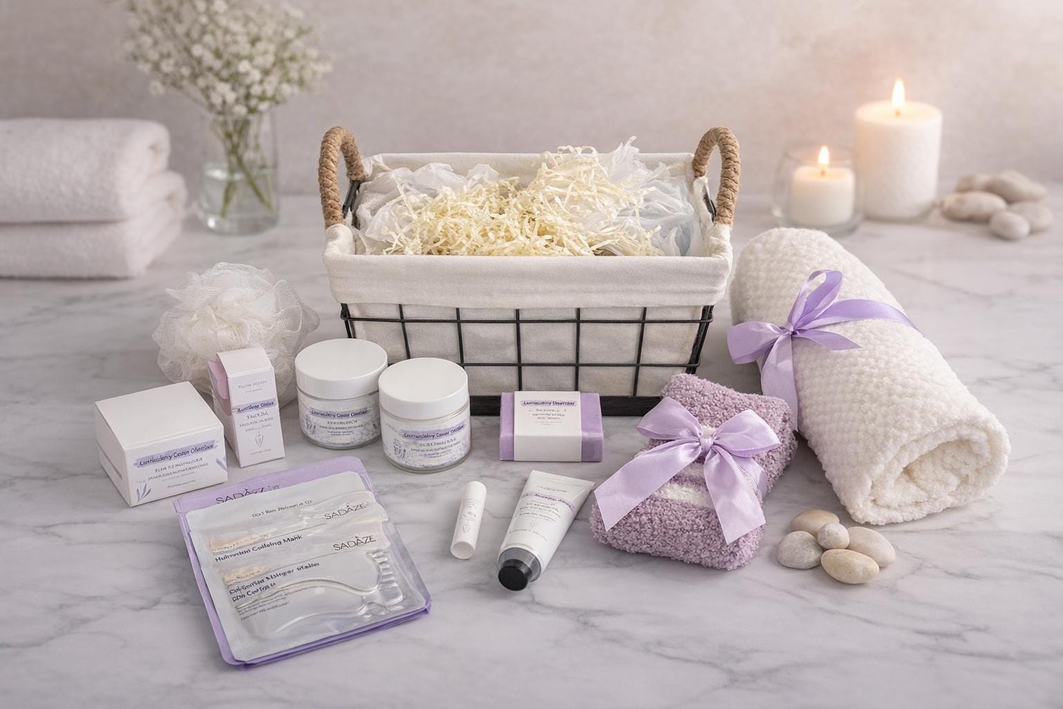 Lavender Spa Gift Basket for Women