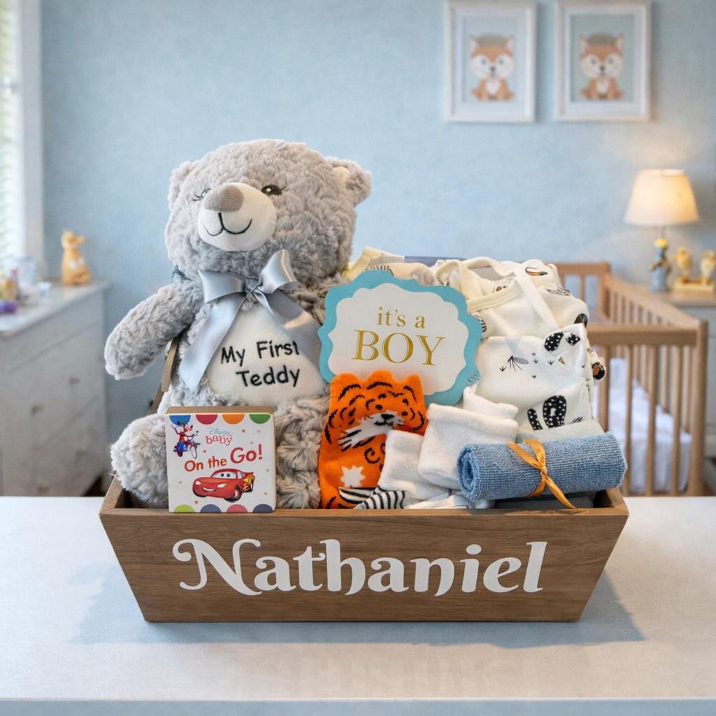 Newborn Baby Boy Gift Basket
