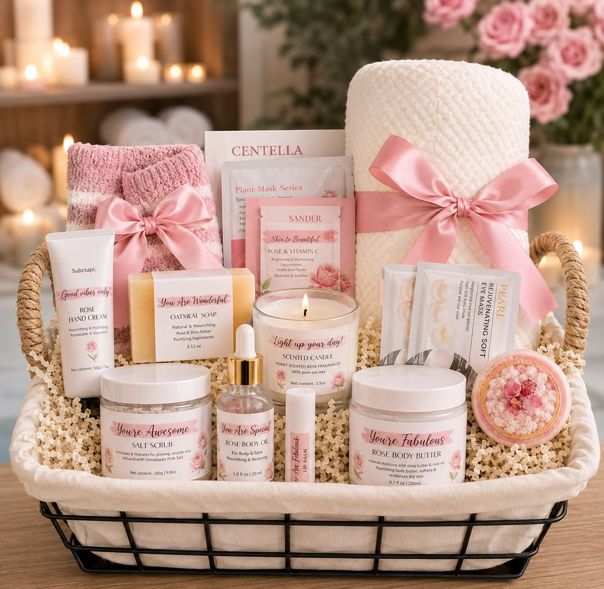 Rose Spa Gift Basket